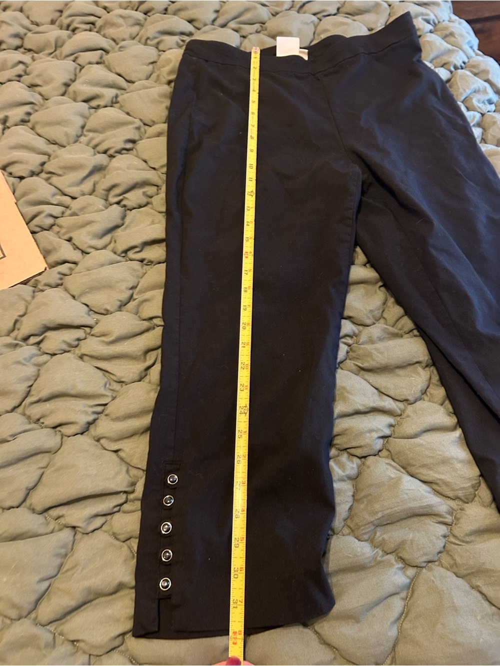Zac & Rachel Black Cropped Eyelet-Hem Pull-On Pants - Picture 4 of 7